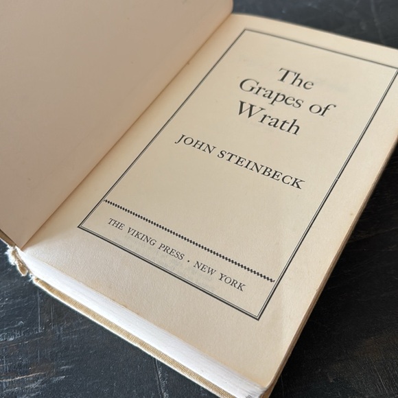 The Grapes of Wrath Hard Cover Book John Steinbeck 1939 - Picture 4 of 8